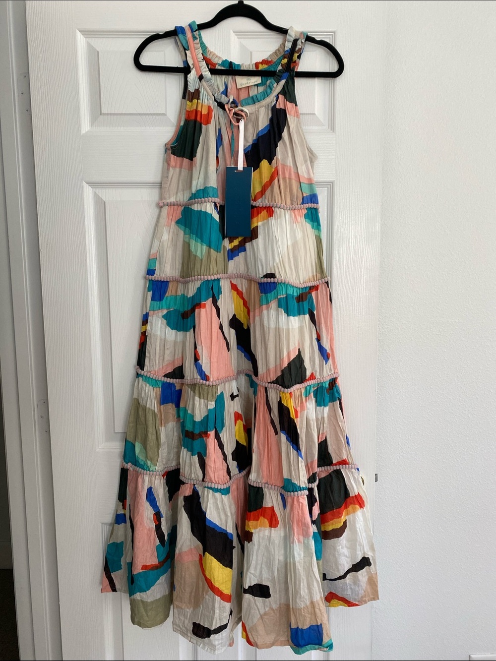Guadalupe Multicolor Cotton Tiered Maxi Lightweight Dress Size Large NWT